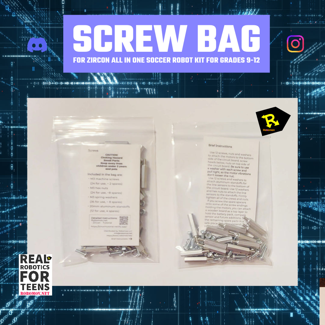 Screw Bag for Zircon Soccer Robot Kit