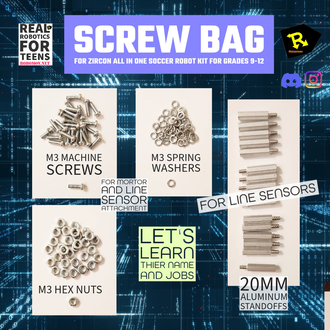 Screw Bag for Zircon Soccer Robot Kit