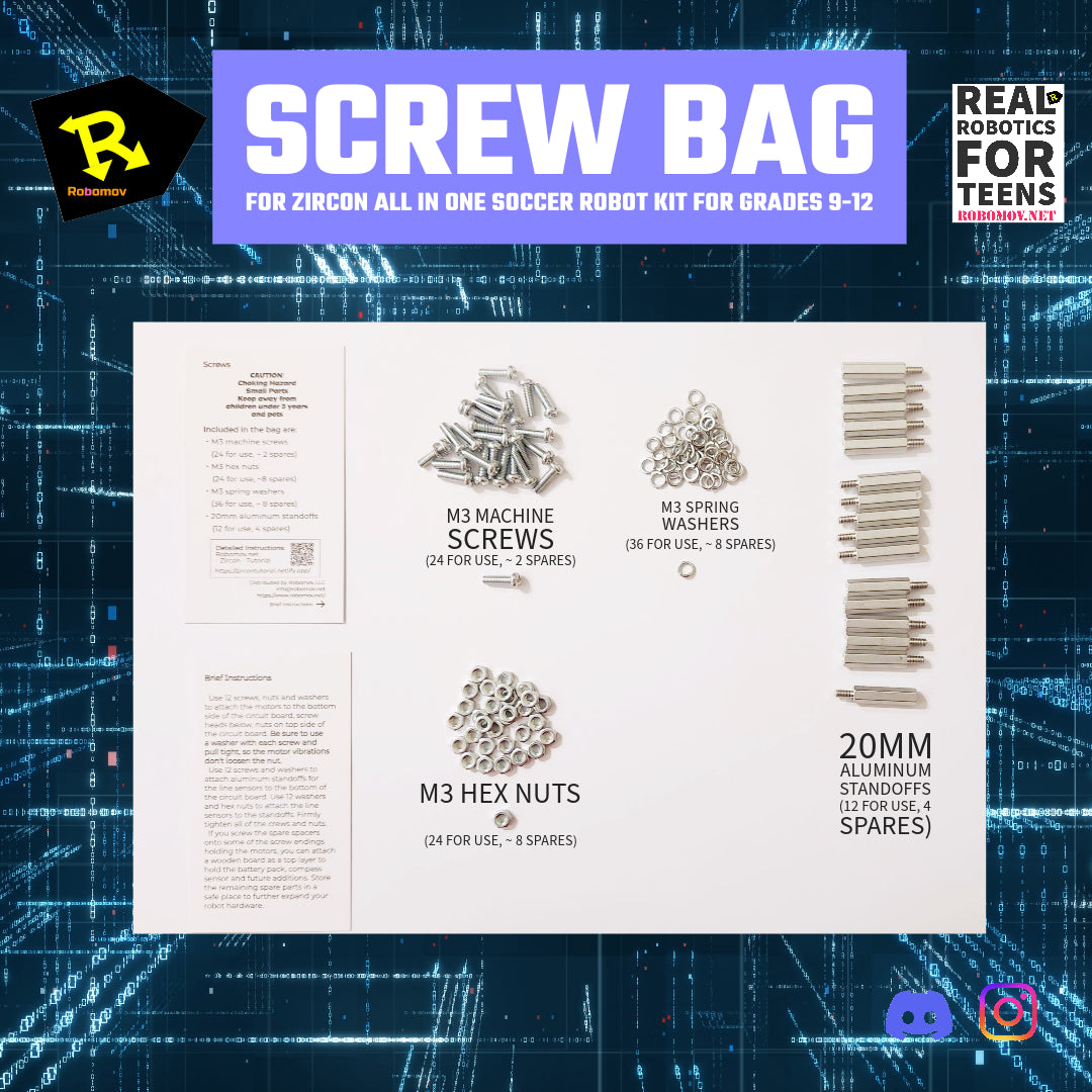Screw Bag for Zircon Soccer Robot Kit